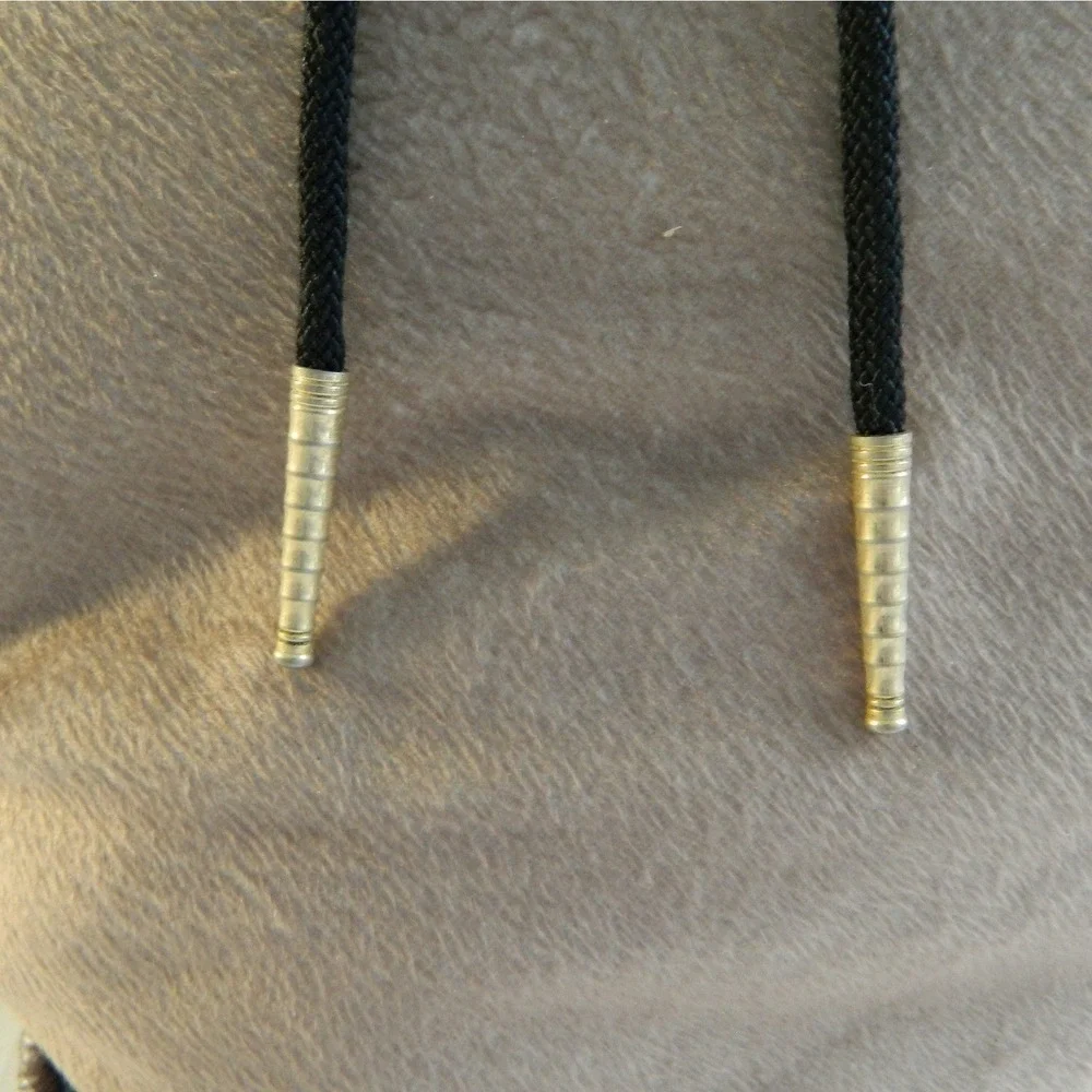 Unbranded Bolo Tie Mens Black Silver Gold Initial L Old English Western Slide